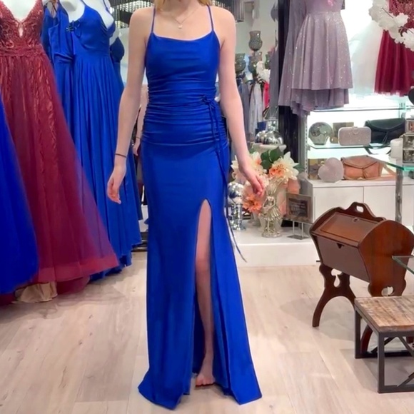 Dresses & Skirts - Small Royal Blue Satin Prom Dress